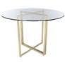 Legend 36" Wide Brushed Gold Round Dining Table in scene