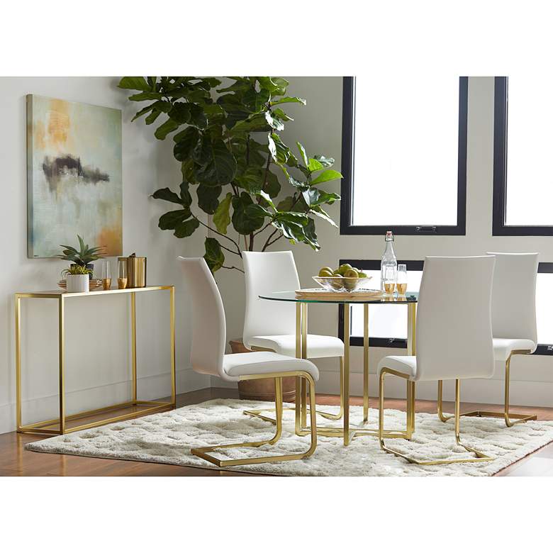 Image 7 Legend 36 inch Wide Brushed Gold Round Dining Table more views