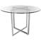 Legend 36" Wide Brushed Steel Round Dining Table