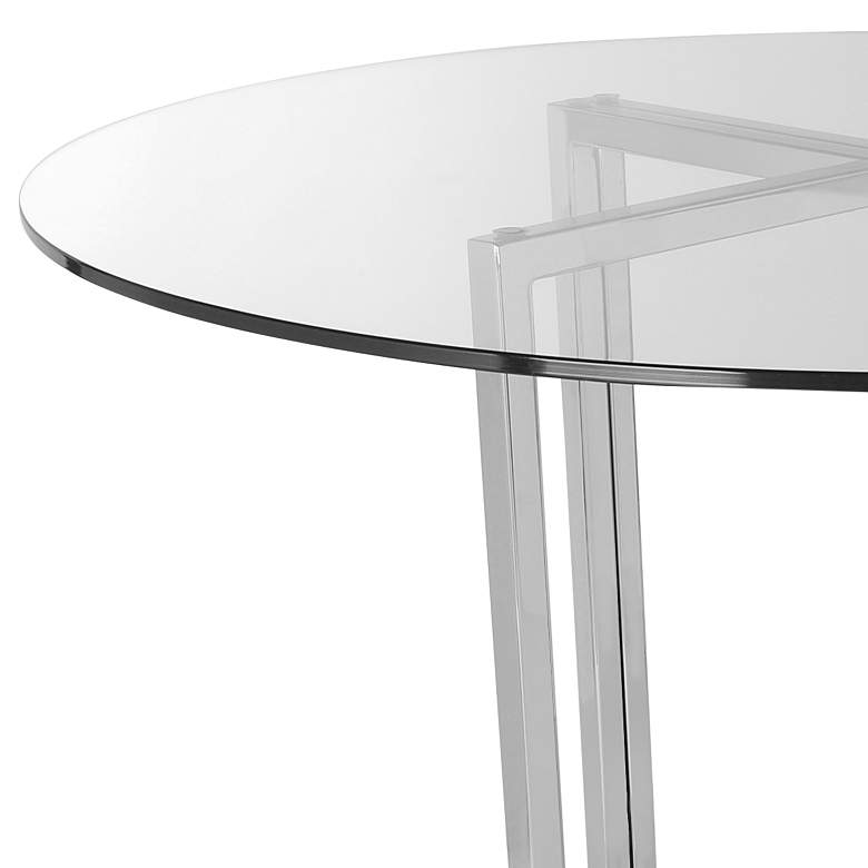 Image 4 Legend 36 inch Wide Brushed Steel Round Dining Table more views