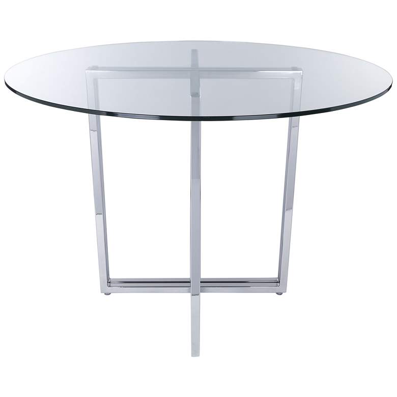 Image 1 Legend 36" Wide Chrome Steel Round Dining Table