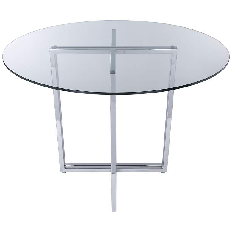 Image 2 Legend 36" Wide Chrome Steel Round Dining Table more views