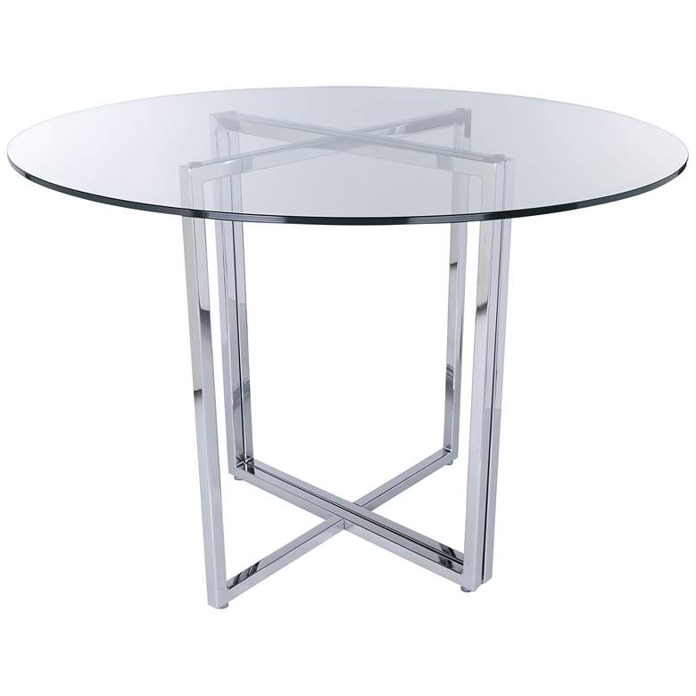 Image 3 Legend 36 inch Wide Chrome Steel Round Dining Table more views