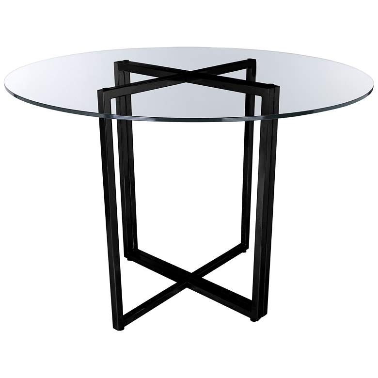Image 3 Legend 36" Wide Matte Black Steel Round Dining Table