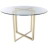 Legend 36" Wide Brushed Gold Round Dining Table