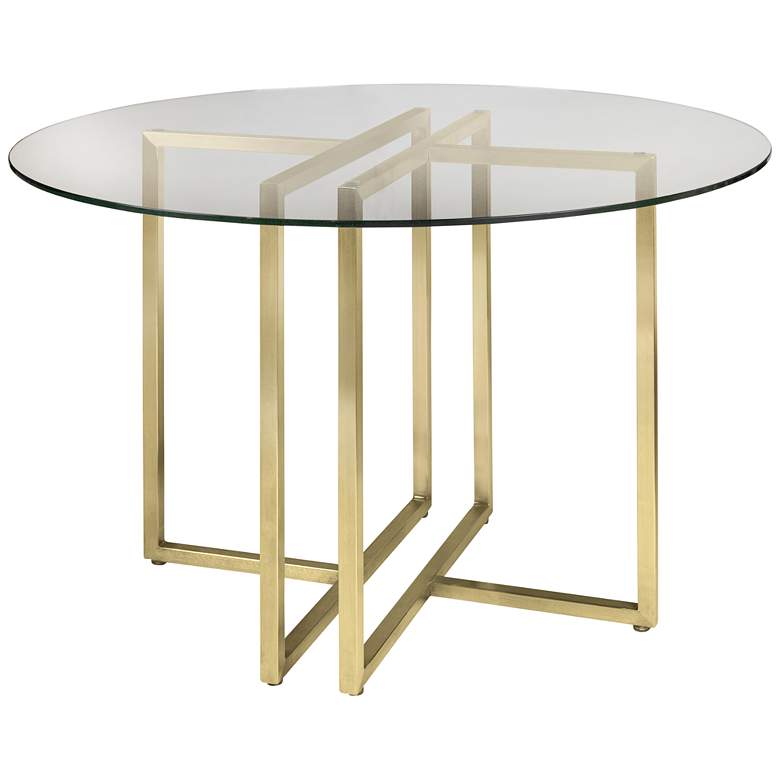 Image 3 Legend 42 inch Wide Brushed Gold Round Dining Table