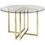 Legend 42" Wide Brushed Gold Round Dining Table in scene