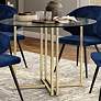 Legend 42" Wide Brushed Gold Round Dining Table in scene