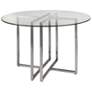 1_Legend 42" Wide Brushed Steel Round Dining Table