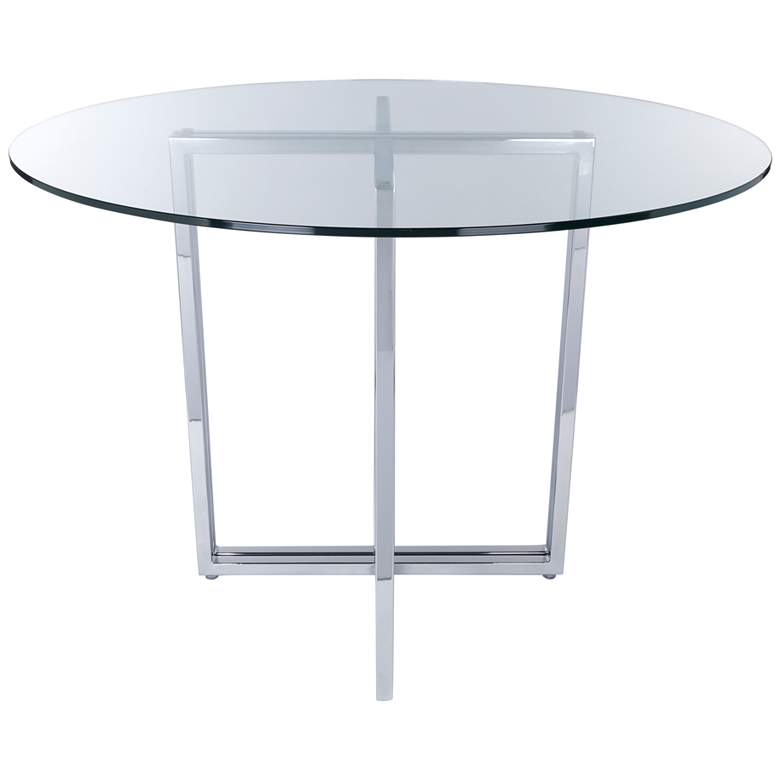 Image 1 Legend 42" Wide Chrome Steel Round Dining Table