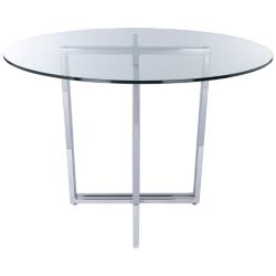 Legend 42" Wide Chrome Steel Round Dining Table