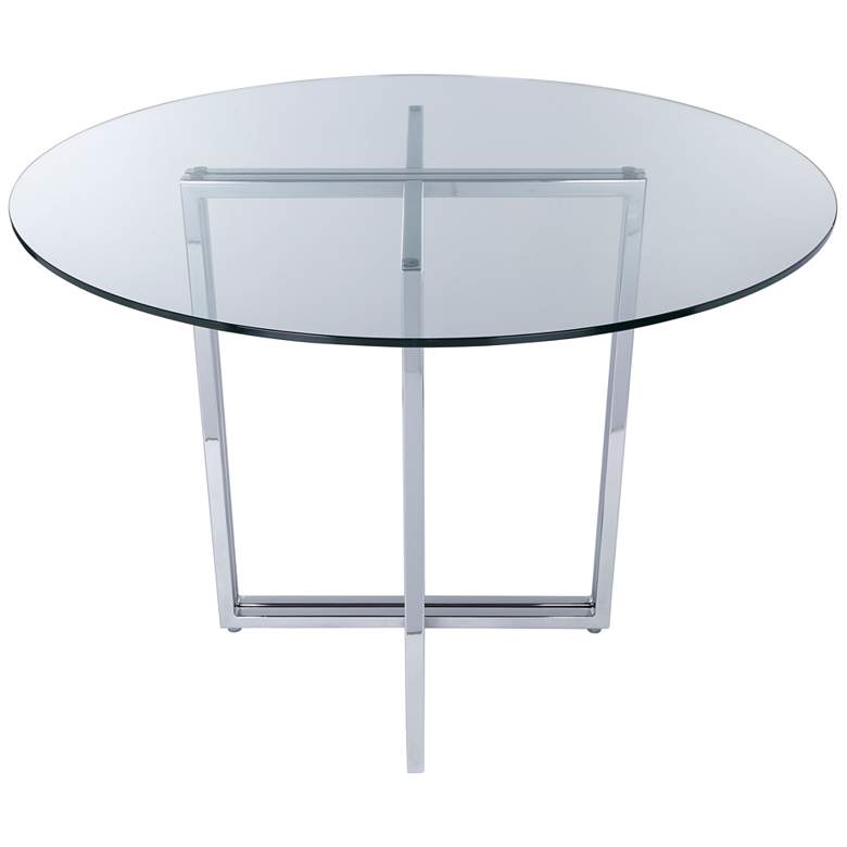 Image 2 Legend 42" Wide Chrome Steel Round Dining Table more views