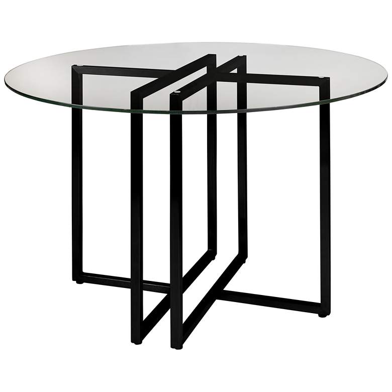 Image 3 Legend 42" Wide Matte Black Steel Round Dining Table