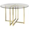 Legend 42" Wide Brushed Gold Round Dining Table