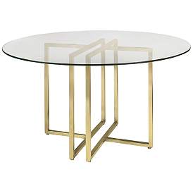 Image3 of Legend 48" Wide Brushed Gold Round Dining Table
