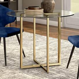 Image2 of Legend 48" Wide Brushed Gold Round Dining Table