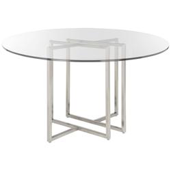 Legend 48&quot; Wide Brushed Steel Round Dining Table