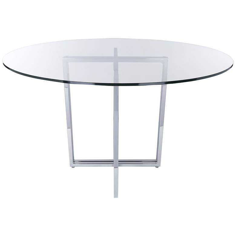 Image 2 Legend 48" Wide Chrome Steel Round Dining Table