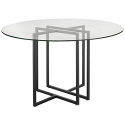 Legend 48&quot; Wide Matte Black Steel Round Dining Table