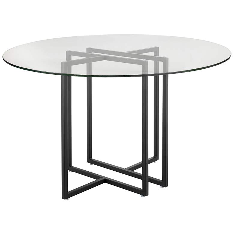 Image 2 Legend 48" Wide Matte Black Steel Round Dining Table