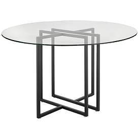 Image2 of Legend 48" Wide Matte Black Steel Round Dining Table
