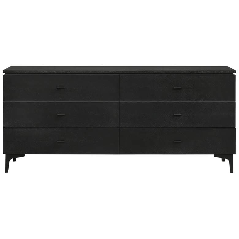 Image 1 Legend Dresser with 6 Drawers in Black Glaze Ash Veneer and Metal Legs