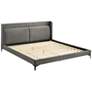 Legend King Platform Bed in Rubberwood, Metal and Fabric