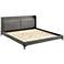 Legend King Platform Bed in Rubberwood, Metal and Fabric