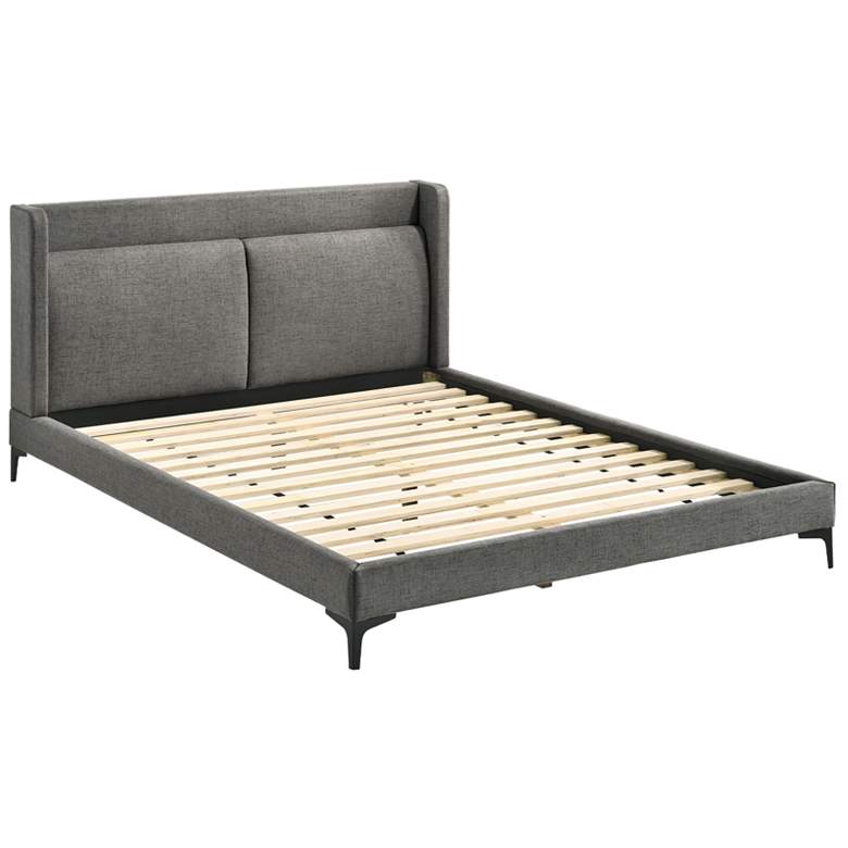Image 1 Legend Queen Platform Bed in Rubberwood, Metal and Fabric