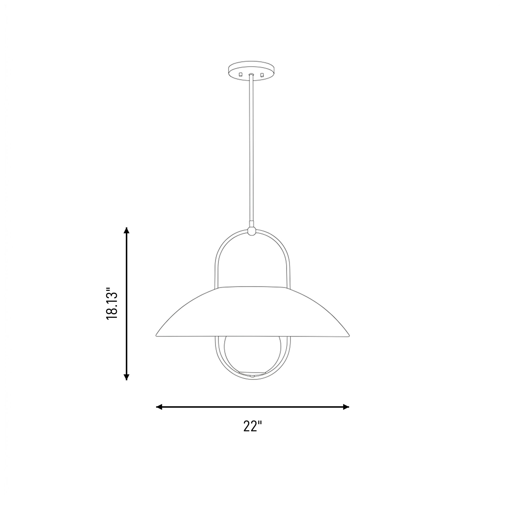 Lehigh 1-Light Pendant in Matte Black