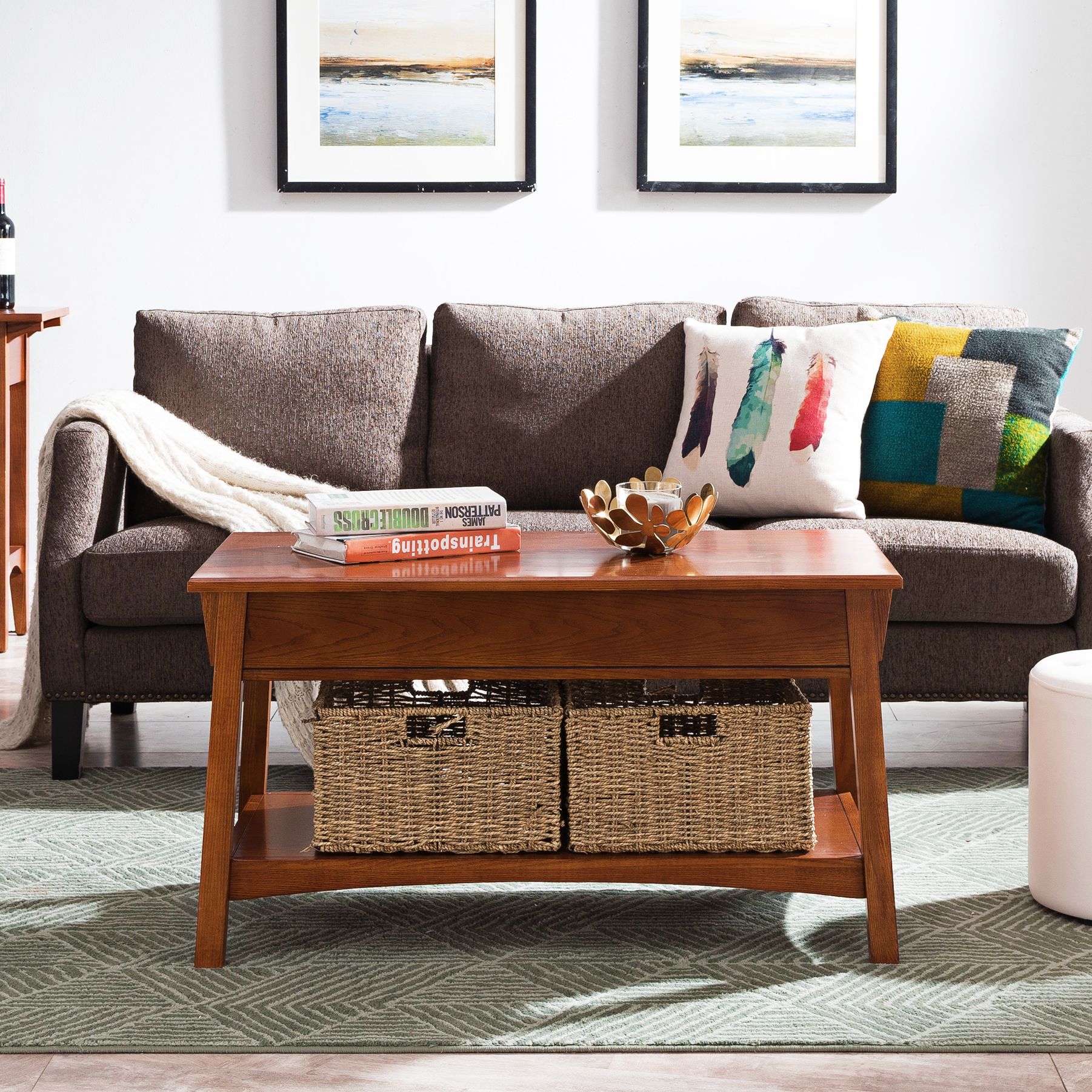 Leick 15" Wide Russet Finish Mission Style End Table