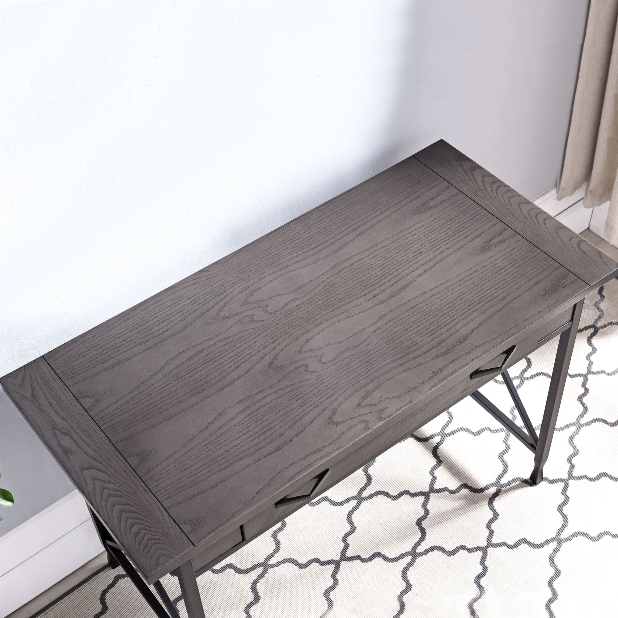 Leick 46" Wide Smoke Gray Computer Writing Desk