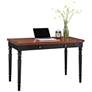 Leick 48" Wide Farmhouse Black and Russet Wood Laptop Desk