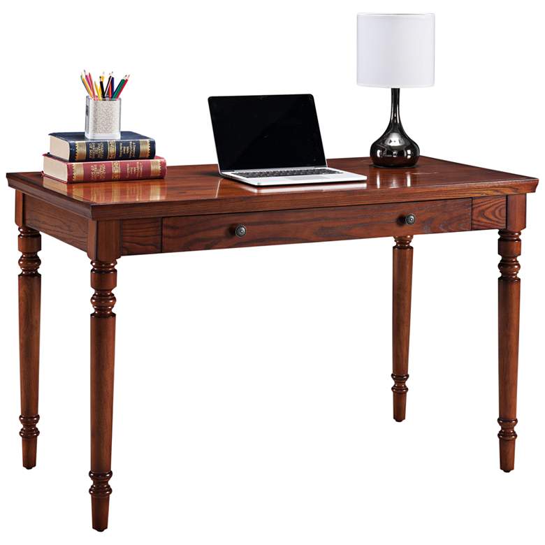 Image 2 Leick 48" Wide Farmhouse Mission Oak Wood Laptop Desk