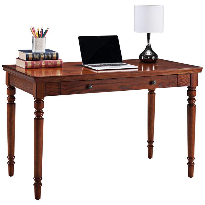 Image 2 Leick 48 inch Wide Farmhouse Mission Oak Wood Laptop Desk