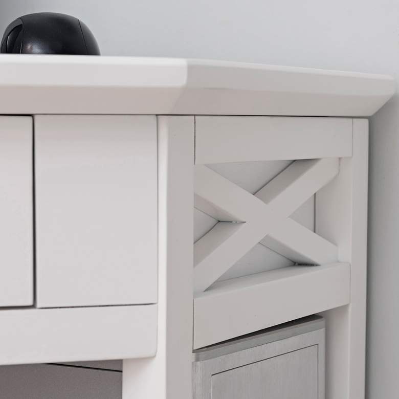 Image 5 Leick 48 inch Wide White Wood 1-Drawer Corner Computer Desk more views
