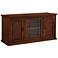 Leick 50" Wide Burnished Oak 3-Door Leaded Glass TV Cabinet