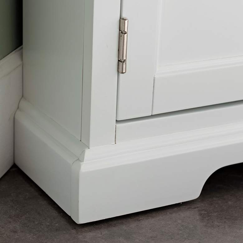 Image 5 Leick 57" Wide White Wood Glass Door Corner TV Console more views