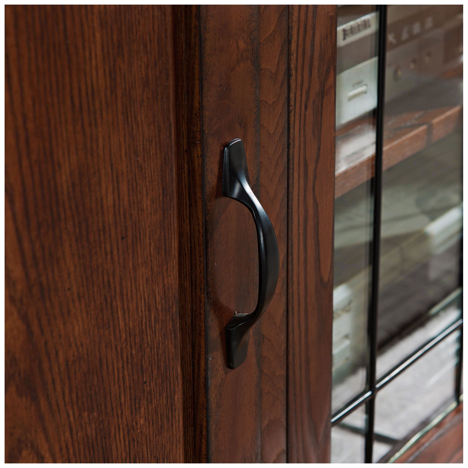 Image 3 Leick 60" Wide Burnished Oak 4-Door TV Stand Cabinet more views