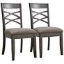 Leick Adora Moss Heather Fabric Dining Chairs Set of 2