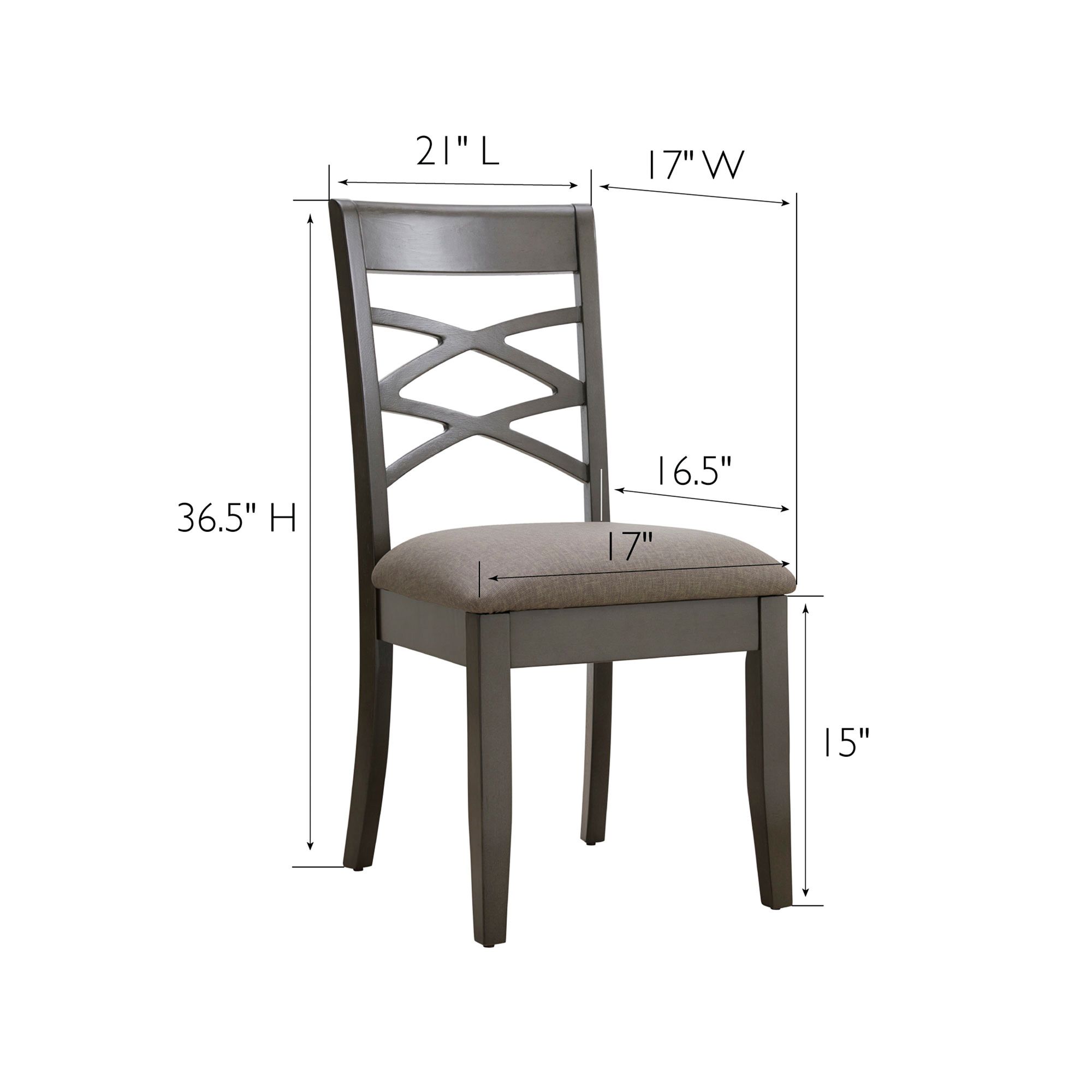 Leick Adora Moss Heather Fabric Dining Chairs Set of 2