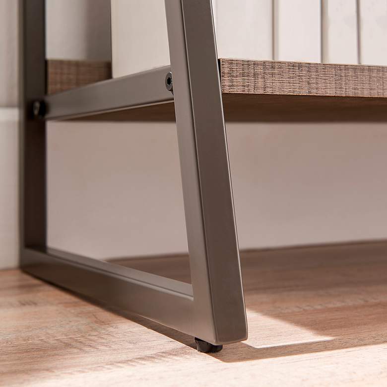 Image 4 Leick Antoinette 32" Wide Roughsawn Oak Gunmetal Bookshelf more views