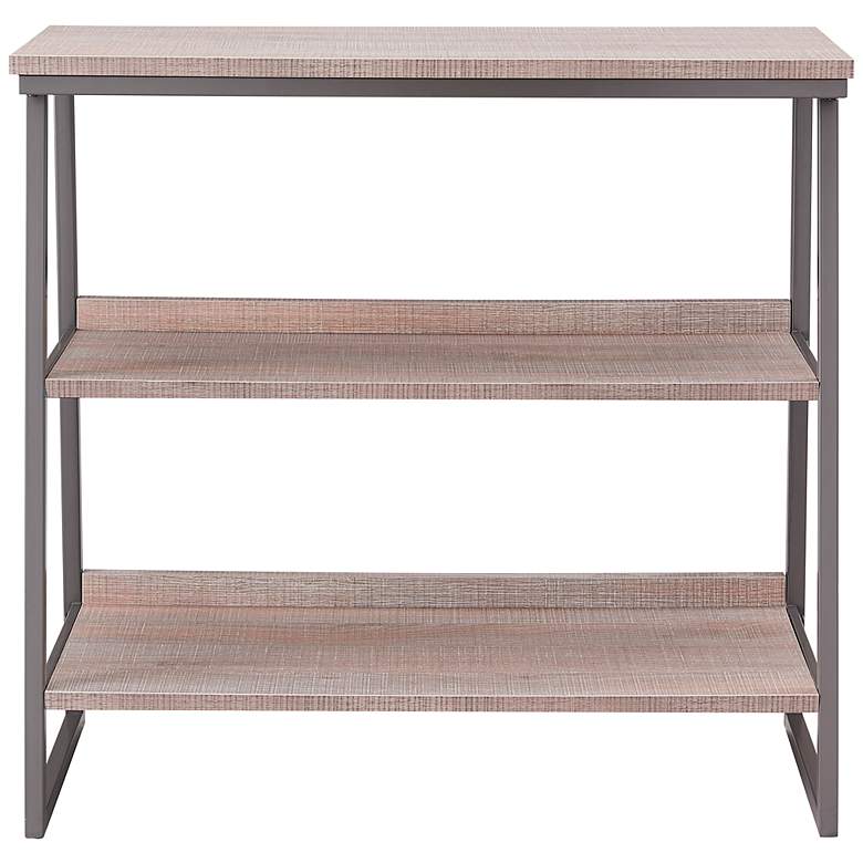 Image 5 Leick Antoinette 32" Wide Roughsawn Oak Gunmetal Bookshelf more views