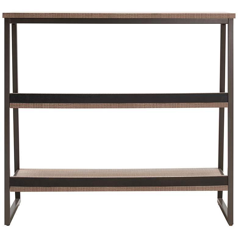 Image 6 Leick Antoinette 32" Wide Roughsawn Oak Gunmetal Bookshelf more views