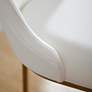 Leick Barrelback White Fabric Bar Stools Set of 2