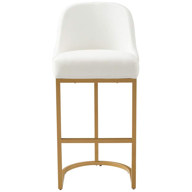 Image 6 Leick Barrelback White Fabric Bar Stools Set of 2 more views