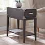 Leick Beckett 12"W Soft Anthracite Wood 1-Drawer Side Table