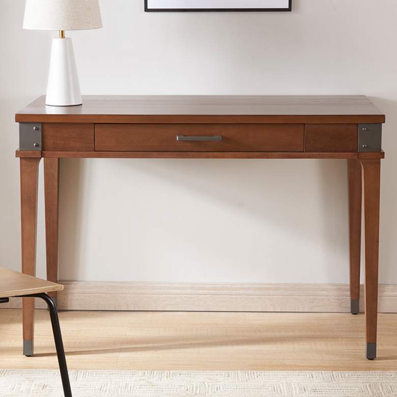 Image 1 Leick Bethany 44" Wide Aged Barrel Laptop Desk
