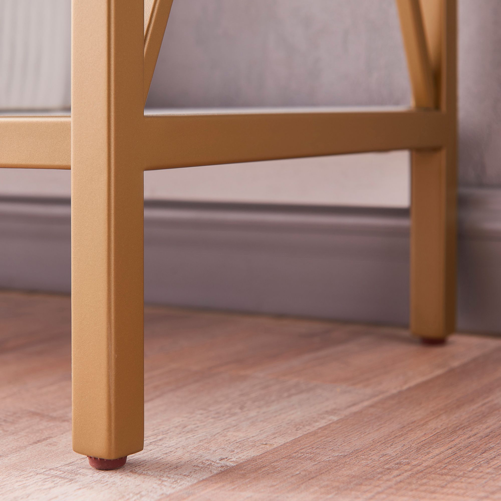 Image 3 Leick Claudette 32" Wide White Wood Gold Metal Bookshelf more views