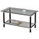 Leick Coffee and Brushed Nickel Glass Top Coffee Table